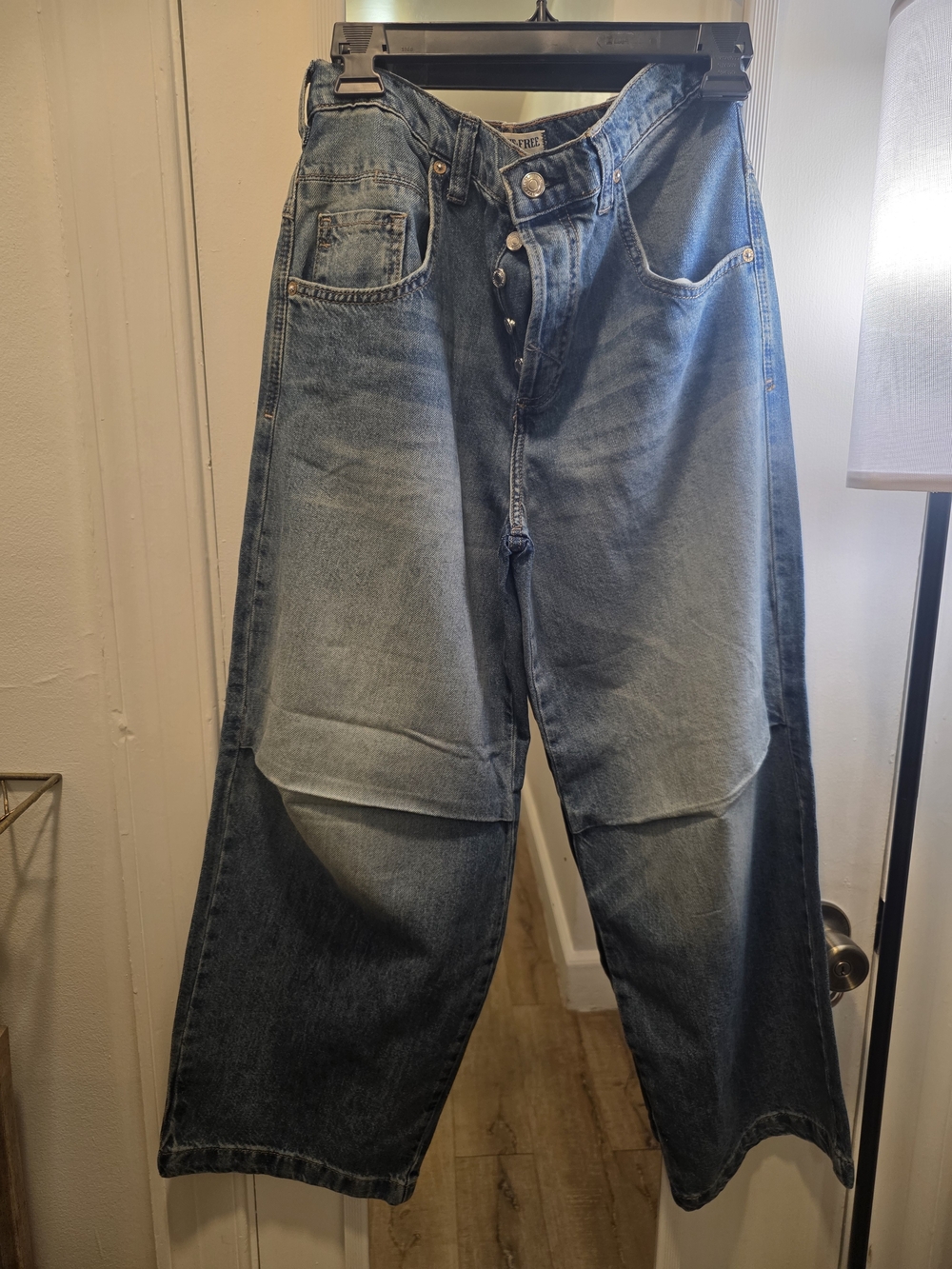 We The Free Relaxed Wide-Leg Vintage Wash Blue Jeans